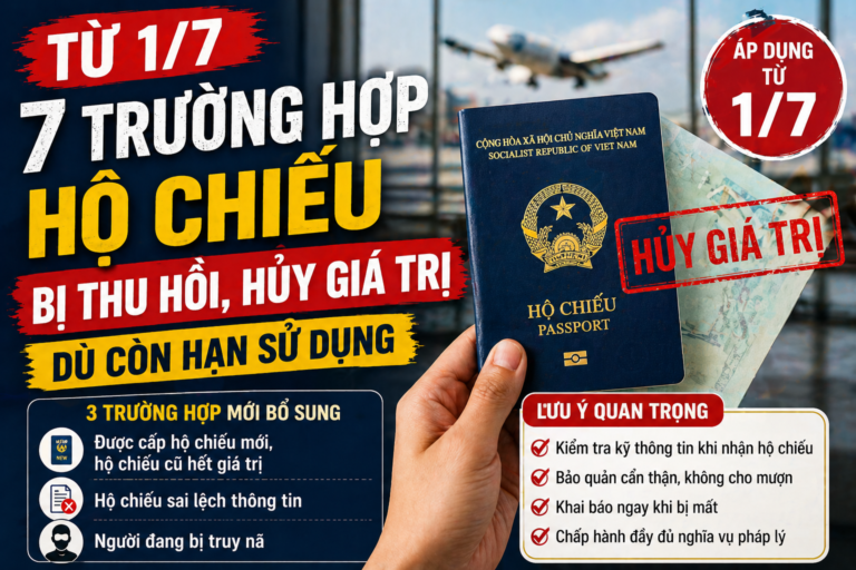 Quy định mới từ 1/7: 7 trường hợp bị thu hồi hoặc hủy giá trị hộ chiếu Việt Nam