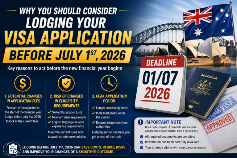 Why You Should Consider Lodging Your Visa Application Before July 1st, 2026