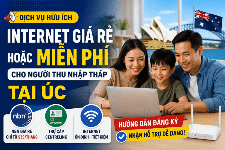 Người thu nhập thấp tại Úc có thể được miễn phí hoặc giảm mạnh chi phí internet