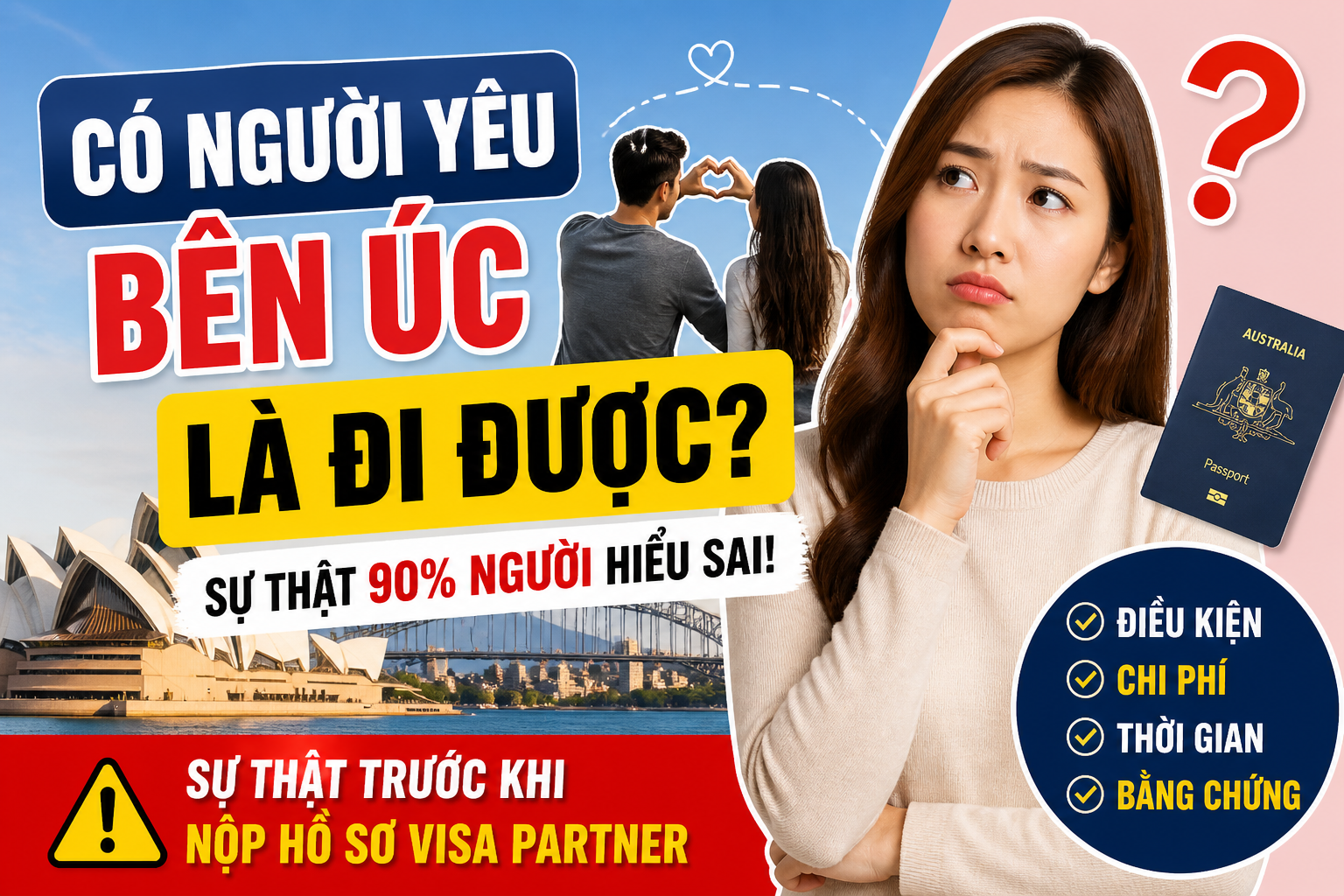Có người yêu bên Úc có xin được Visa Partner không? Sự thật bạn cần biết