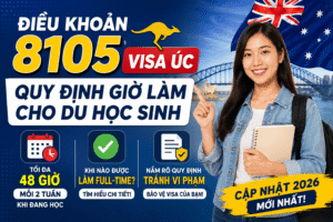 Điều khoản 8105 Visa Úc: Quy định giờ làm cho du học sinh 2026
