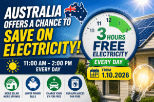 Australia offers a chance to save on electricity with 3 free hours daily from October 1, 2026