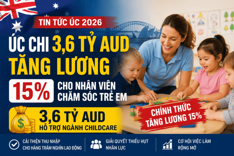 Úc chi 3,6 tỷ AUD để tăng lương 15% cho nhân viên chăm sóc trẻ em từ năm 2026