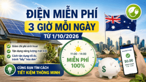 Úc mở cơ hội tiết kiệm điện với 3 giờ miễn phí mỗi ngày từ 1.10.2026