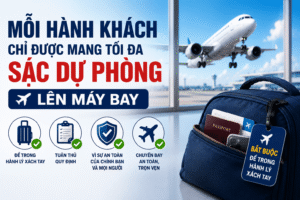 Từ 01/07/2026 Mỗi Hành Khách Chỉ Được Mang Tối Đa 2 Sạc Dự Phòng Lên Máy Bay