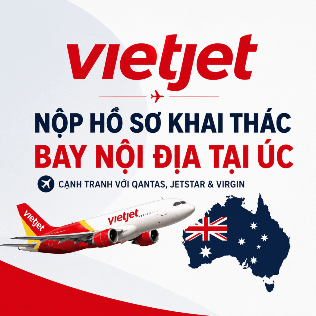 Vietjet nộp hồ sơ khai thác các chuyến bay nội địa tại Úc